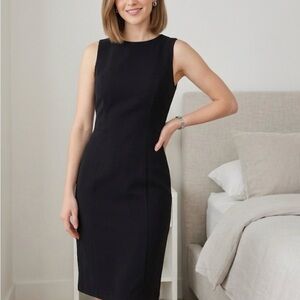 Vintage Jessica Black Classic Midi Sheath Dress Size 6